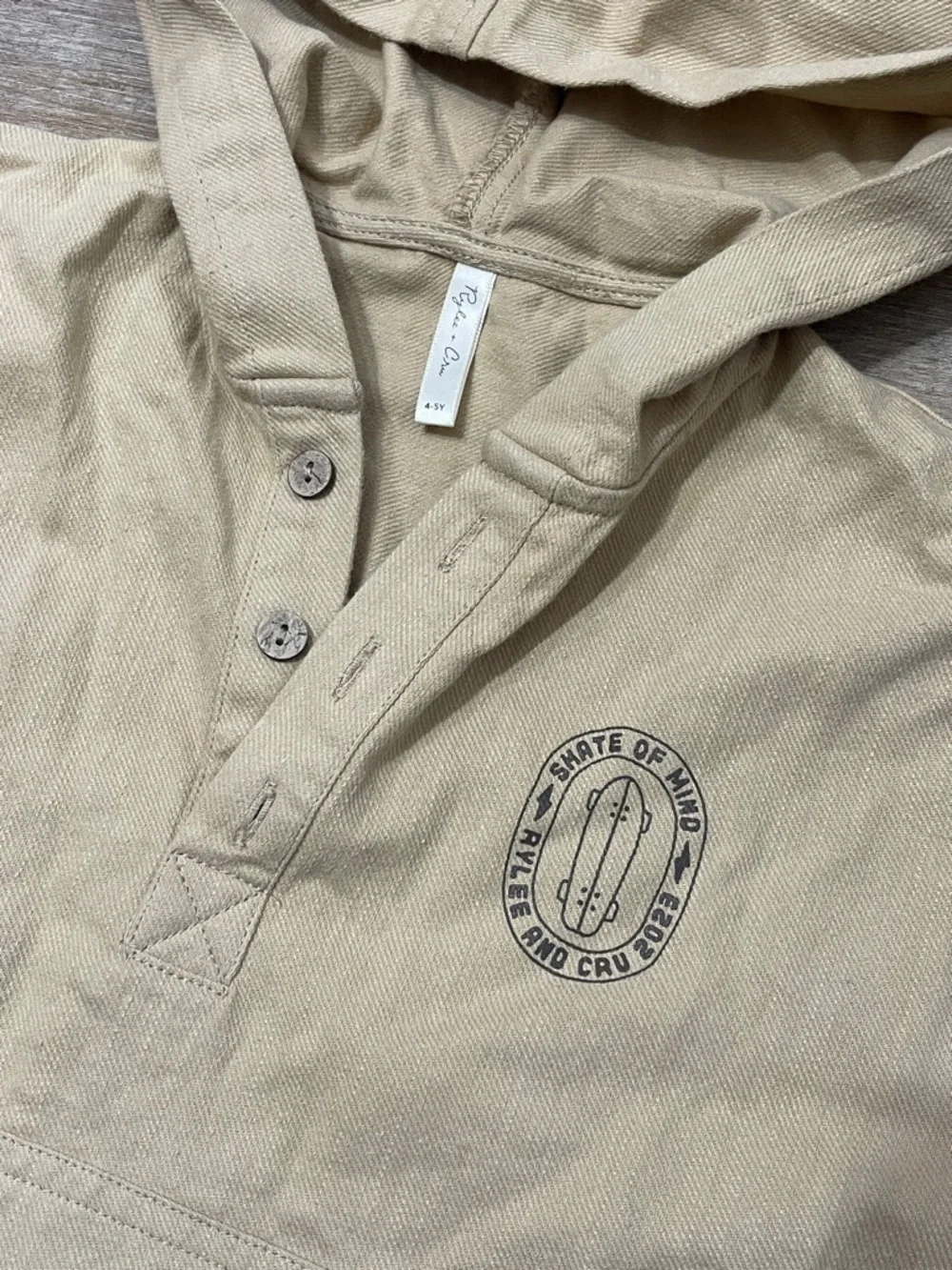Rylee + Cru Beige Hooded Pullover Sweatshirt - Picture 3 of 6